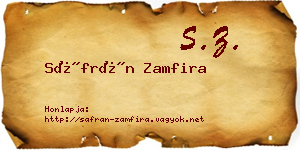 Sáfrán Zamfira névjegykártya
